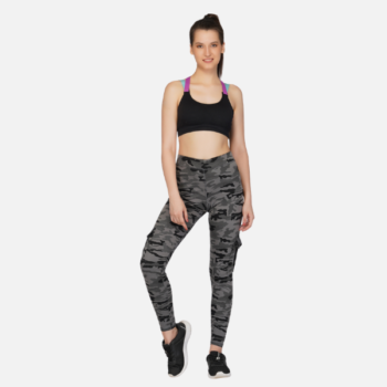 Imperative Women's Camouflage Quick Dry Stretchable Gym Yoga Workout Track Pants, Slim Fit with Cargo Pockets, 4-Way Stretch # 59camo